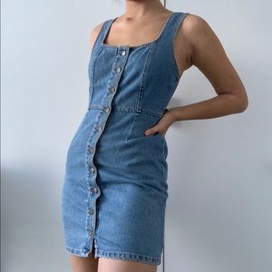 Urban Outfitters Button-Front Denim Mini Dress